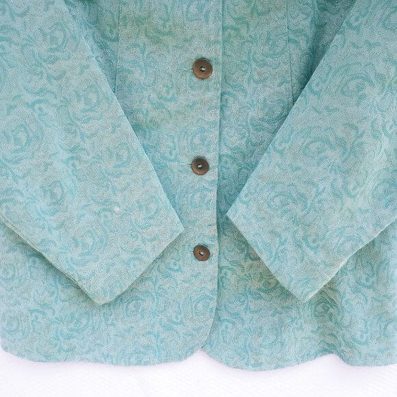 Bechamel Womens Blazer Jacket Size M Cotton Blend Mint Collared Dress Jacket - Picture 3 of 8